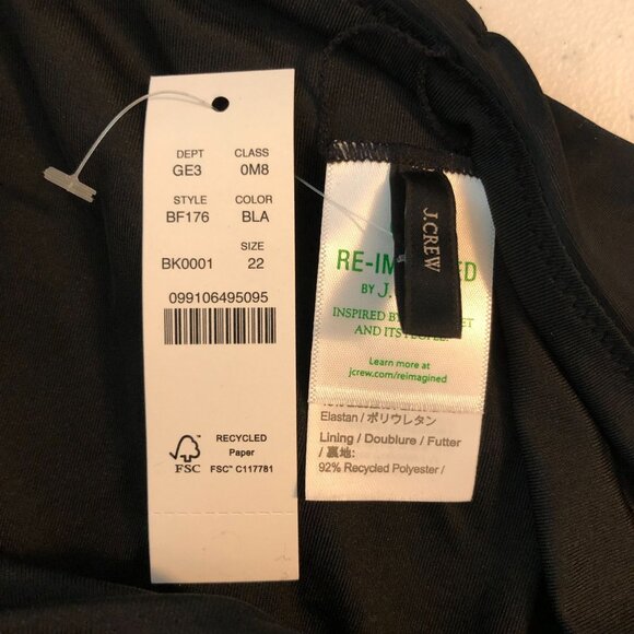 J Crew Ruched Sweetheart One-Piece Swimsuit Black 22 - Picture 6 of 7